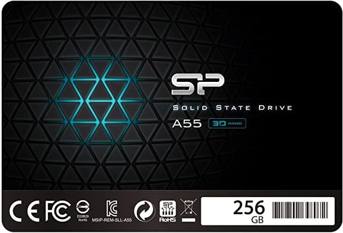 imagem Silicon Power 256GB SSD 3D NAND A55 SLC Cache Performance Boost SATA III 2.5